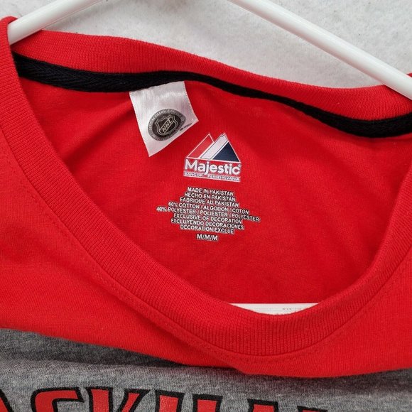 CHICAGO BLACKHAWKS Shirt Men’s Long Sleeve Crew Neck Tee Gray Medium - Picture 8 of 12